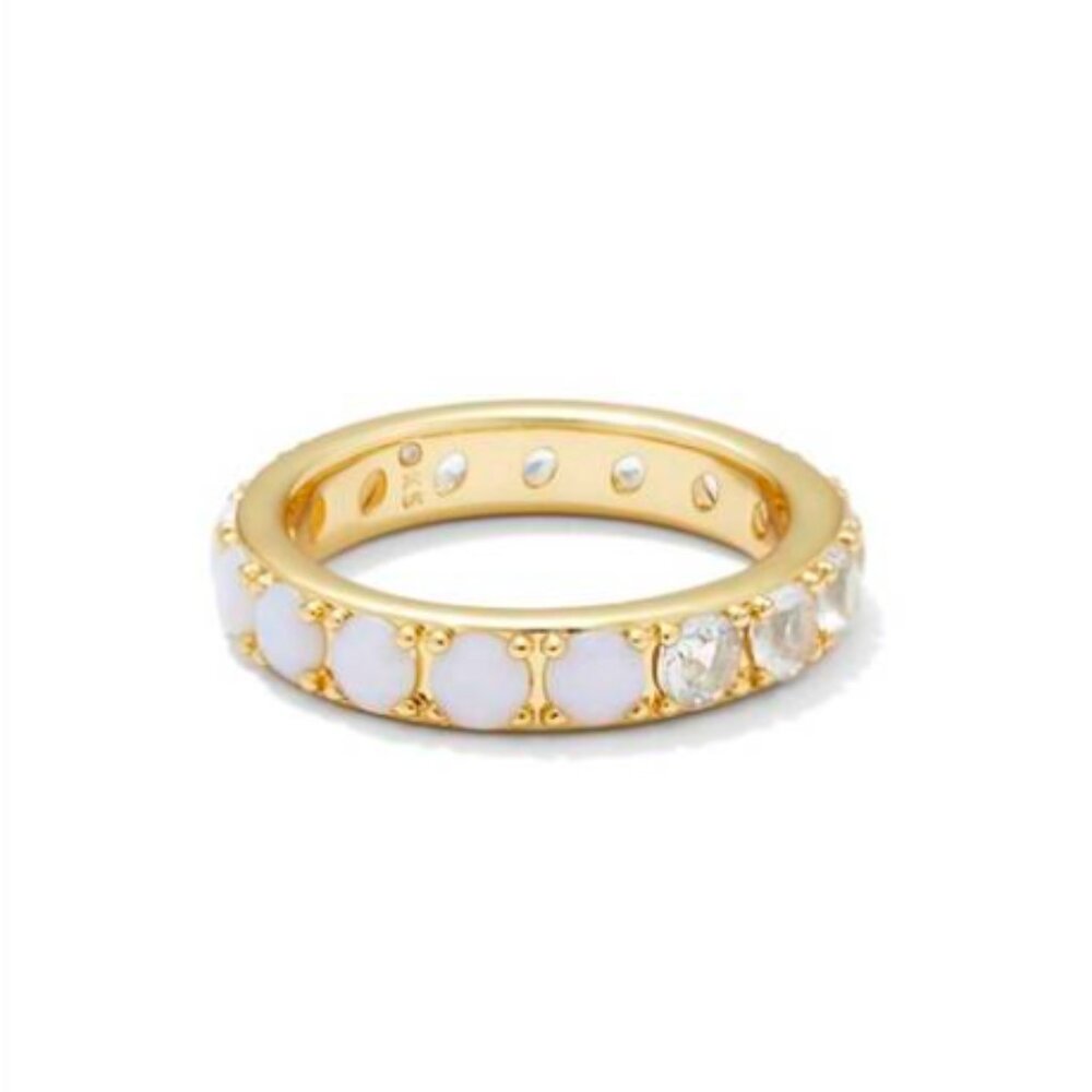 Kendra Scott women's chandler band ring in gold/white/opalite mix